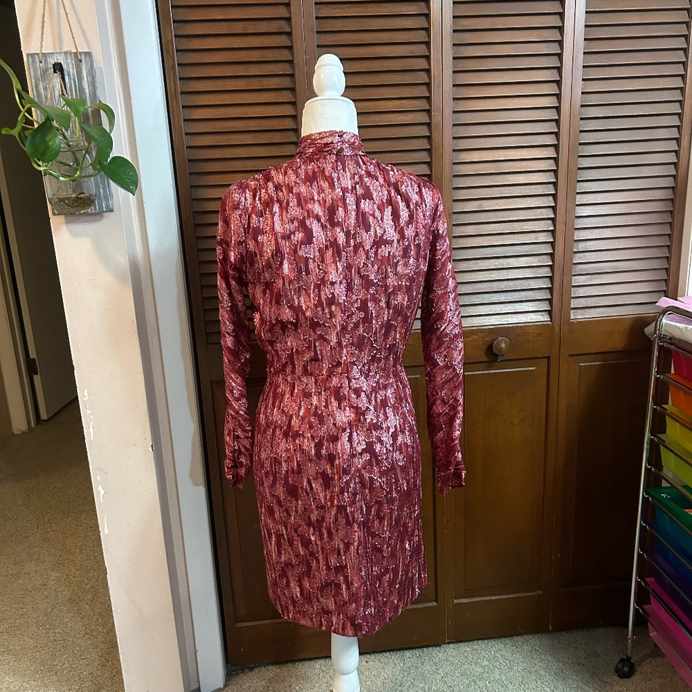 Jonathan Simkhai Metallic Vine Jacquard Mock Neck Dress - Picture 5 of 16